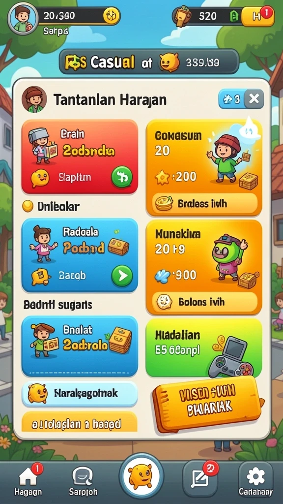 Tampilan antarmuka permainan yang menarik dan mudah digunakan.
