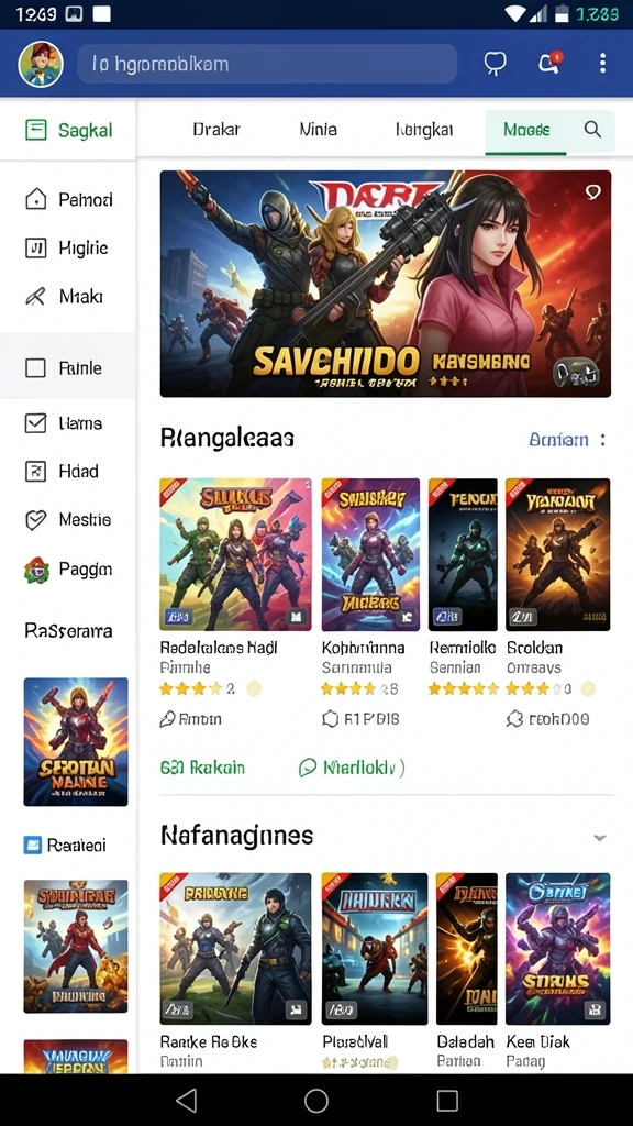 Tampilan awal game yang menarik dan user-friendly.