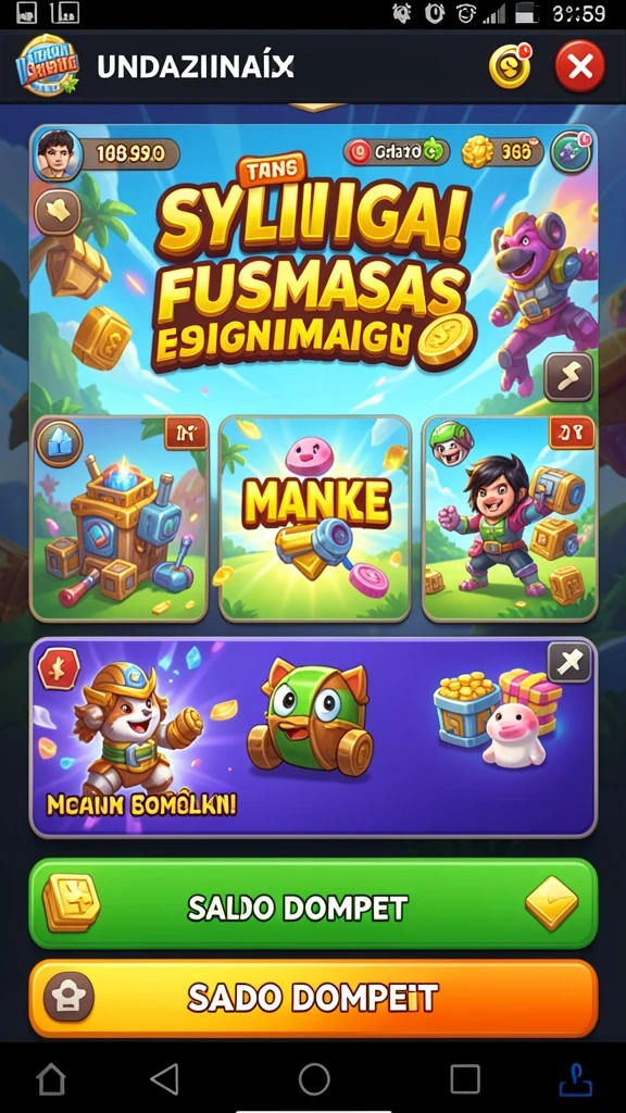 Screenshot ketiga menampilkan berbagai item yang bisa dikumpulkan dalam permainan.
