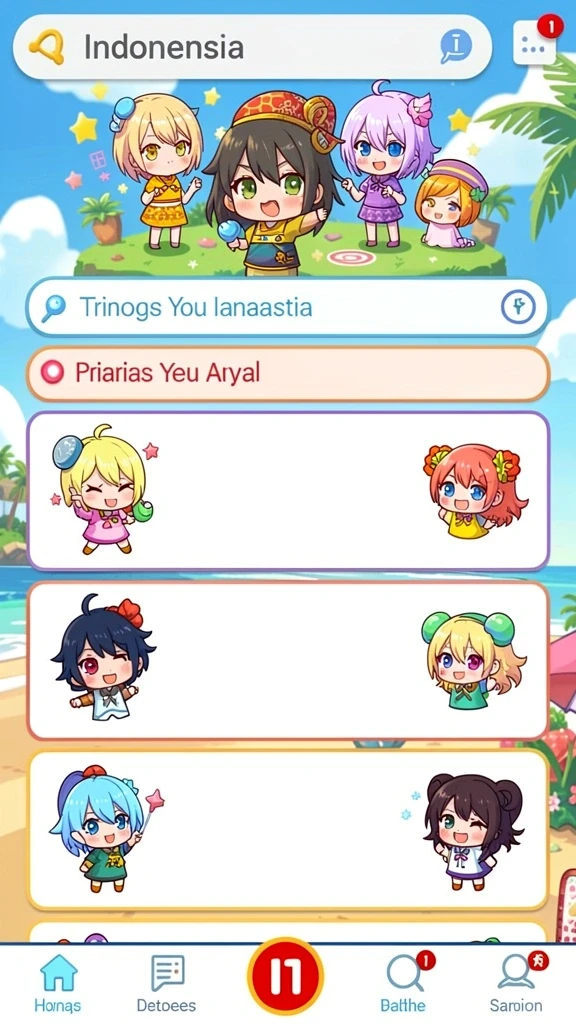 Screenshot menunjukkan antarmuka utama game yang menarik.