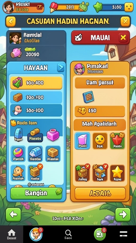 Tampilan grafis yang menarik dan penuh warna.