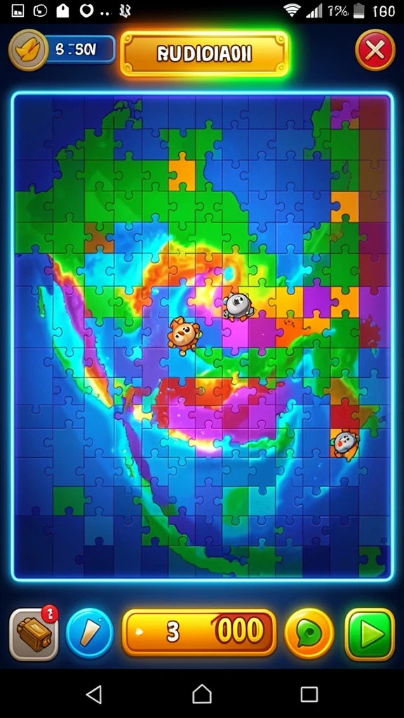 Tampilan level yang penuh warna dan detail.
