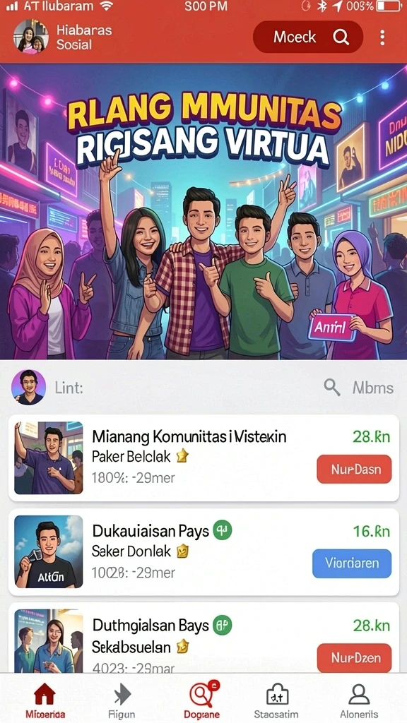 Interaksi sosial dalam guild yang aktif.