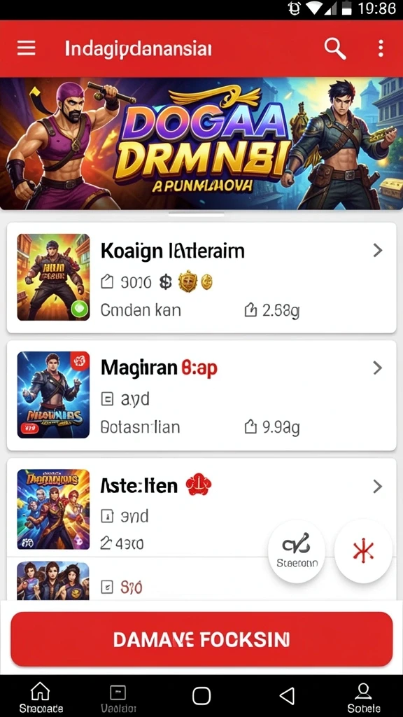 Tampilan awal aplikasi WONGTOTO yang menarik.